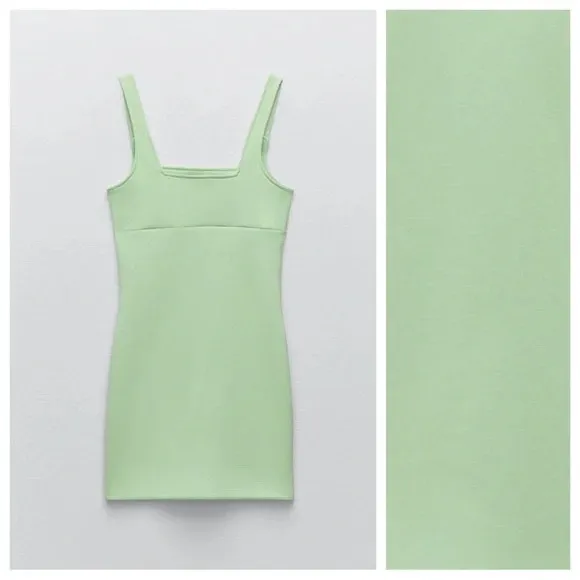 NWT Zara x Lotto Limited Edition Capsule Collection Green Mini Dress - Image 6