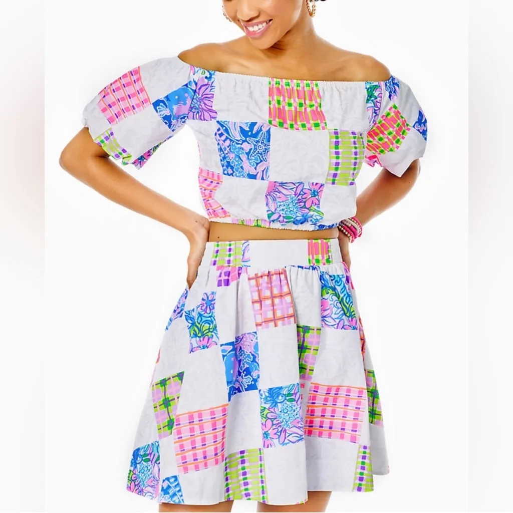 LILLY PULITZER DANI SKIRT, PATCH ME IF YOU CAN, NWT $128 Pockets - Image 2