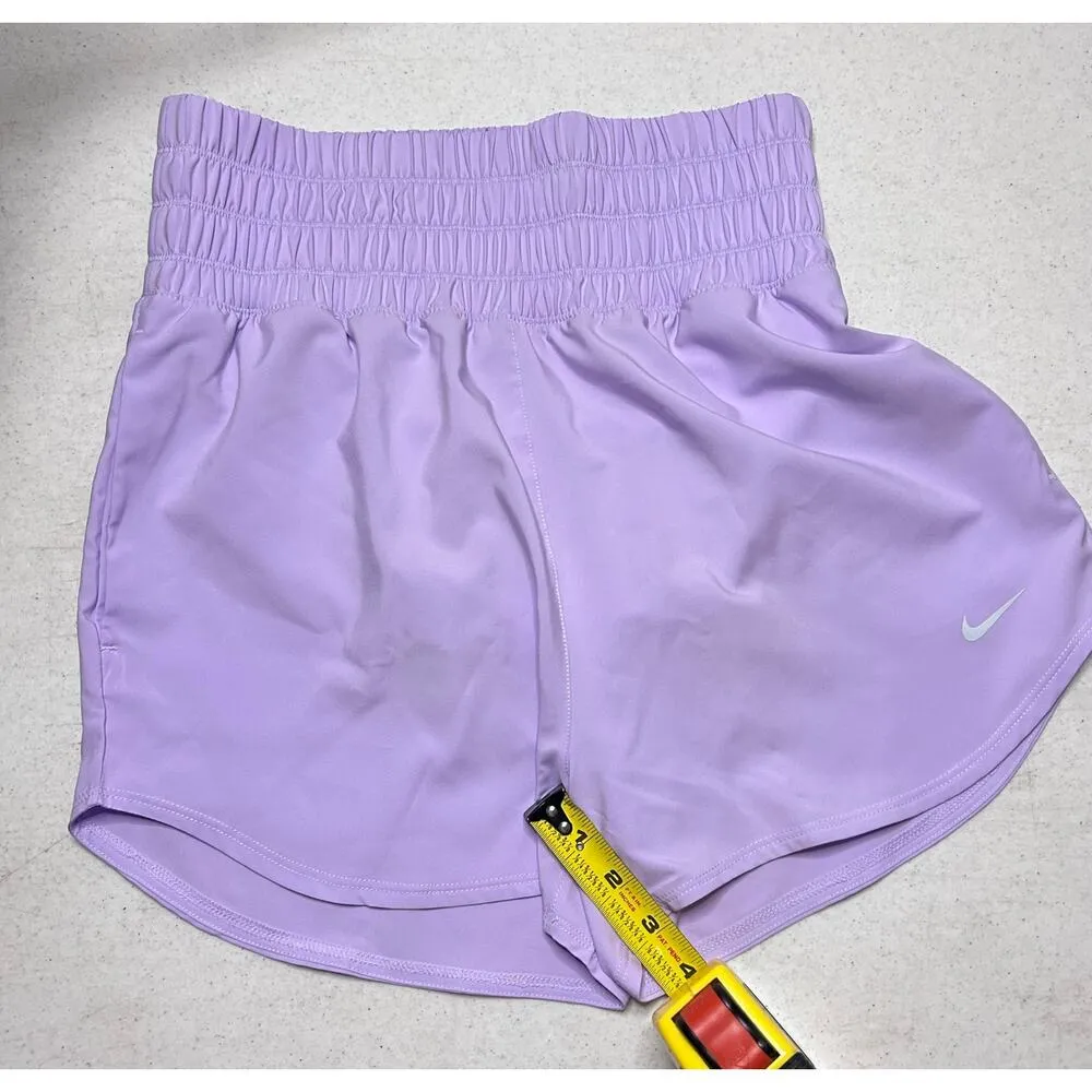 Nike Women's Prima Lilac Purple Dri-FIT Ultra High-Rise Shorts 3in - Size Small - Image 8
