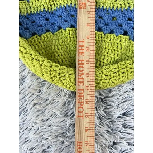 Y2K Rainbow Stripe Crochet Purse Handbag‎ Shoulder Bag Boho Festival - Image 4