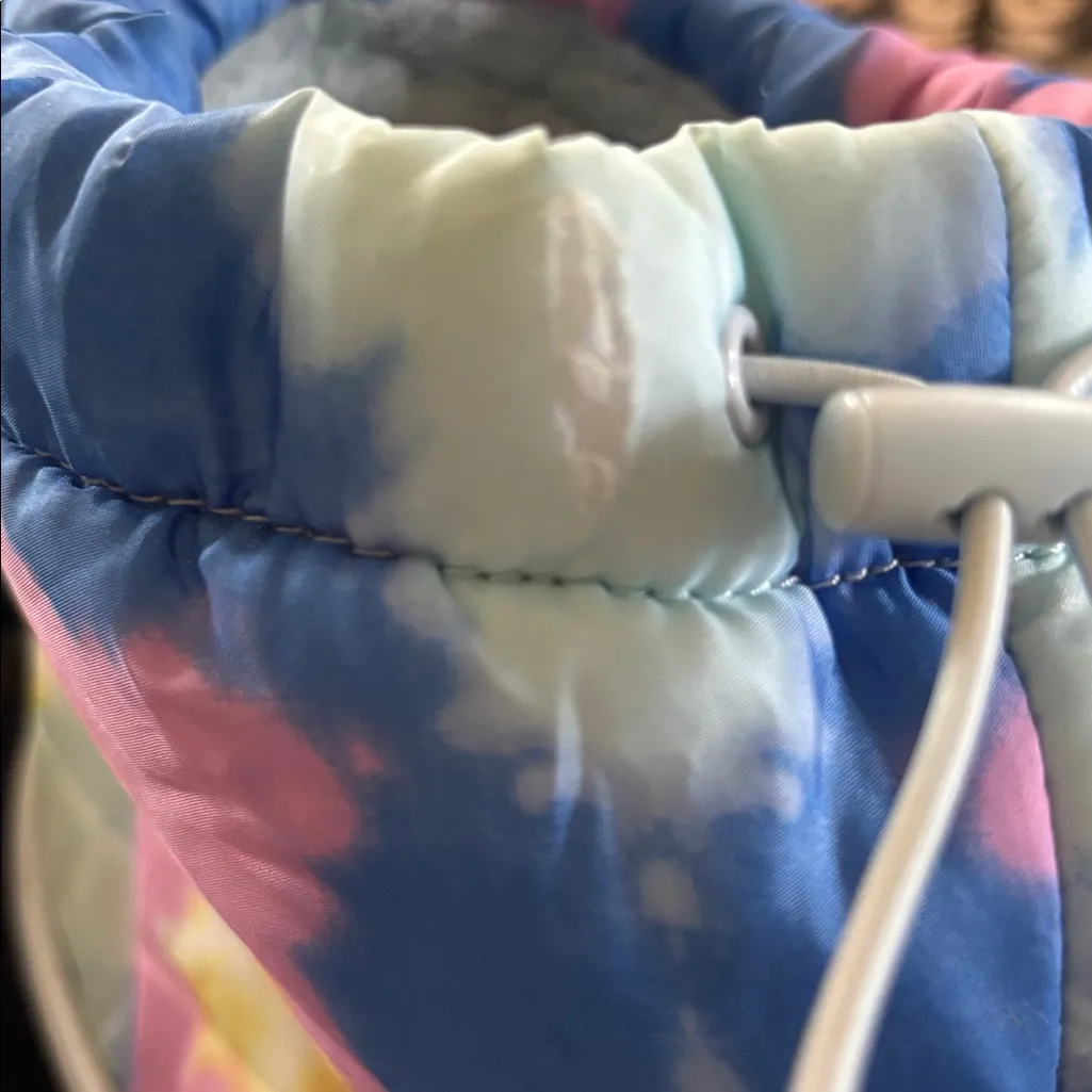 Crocs Classic Lined Neo Puff Boots W/10 M/8 In Tie-Dye Mineral Blue Fleece Lined - Image 6