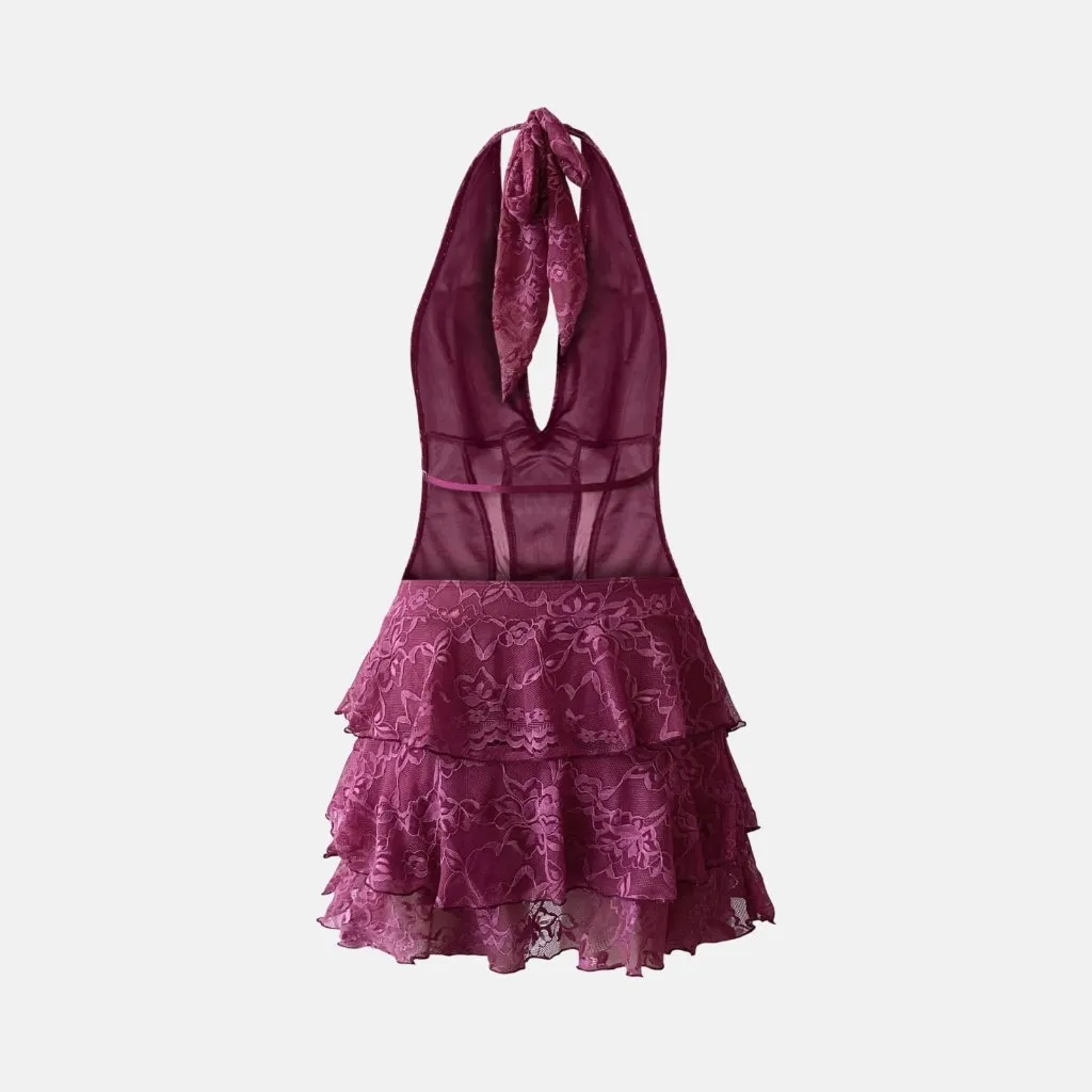 OW Collection Eleanor Mini Dress | Cherry Lacquer | Size M - Image 6