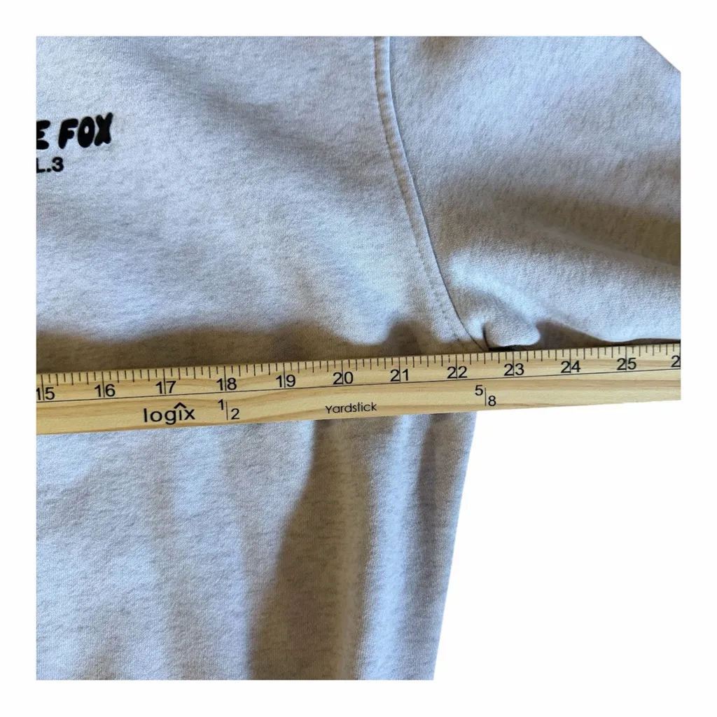 White Fox Vol. 3 Grey Hoodie Sweatshirt S/M Pullover Puffy Print Athleisure - Image 7