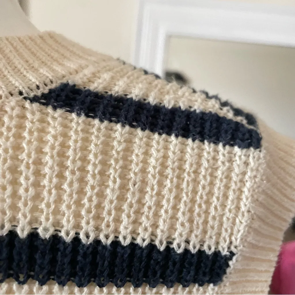 Faherty Miramar Linen Muscle Tank Sweater Vest in Montauk Stripe Size Medium - Image 7