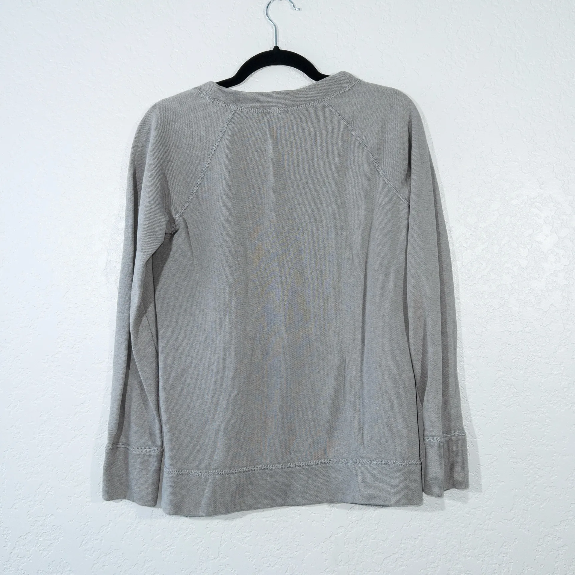 J. Crew Gray Side Zip French Terry Cotton Sweater Size Medium - Image 7