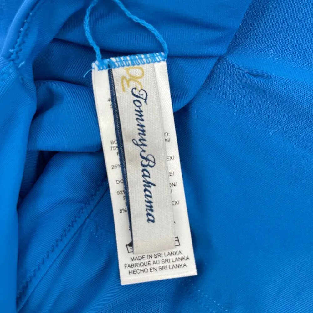 TOMMY BAHAMA Swimsuit Size 8 Palm Modern Square Neck One Piece Blue Swim NWT - Image 8
