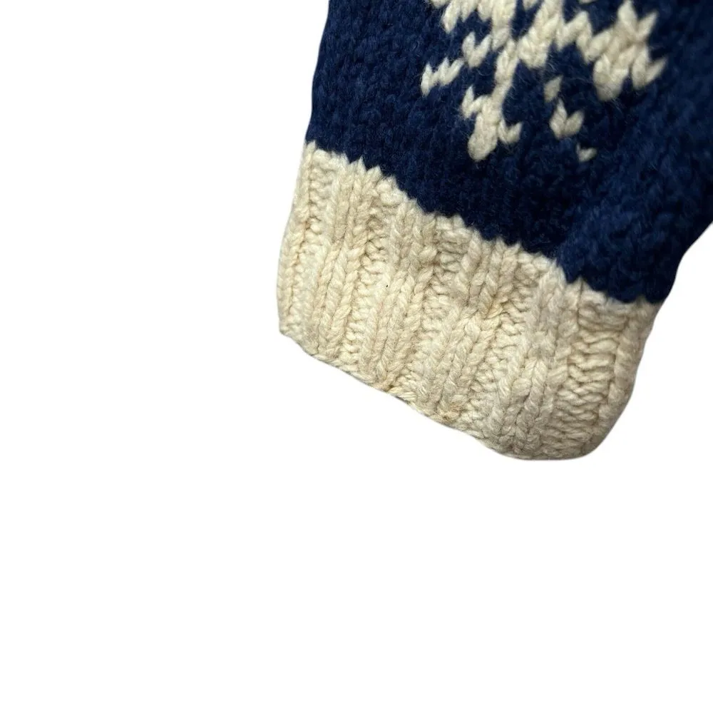 Vintage Limited America Sweater Womens‎ Medium Lambswool Full Zip Snowflake - Image 5