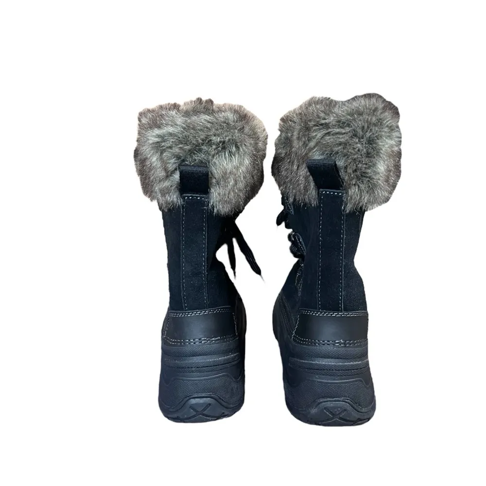 Khombu Slope Winter Boots Women's Ladies Size 11 Waterproof Suede Faux Fur Black - Image 5