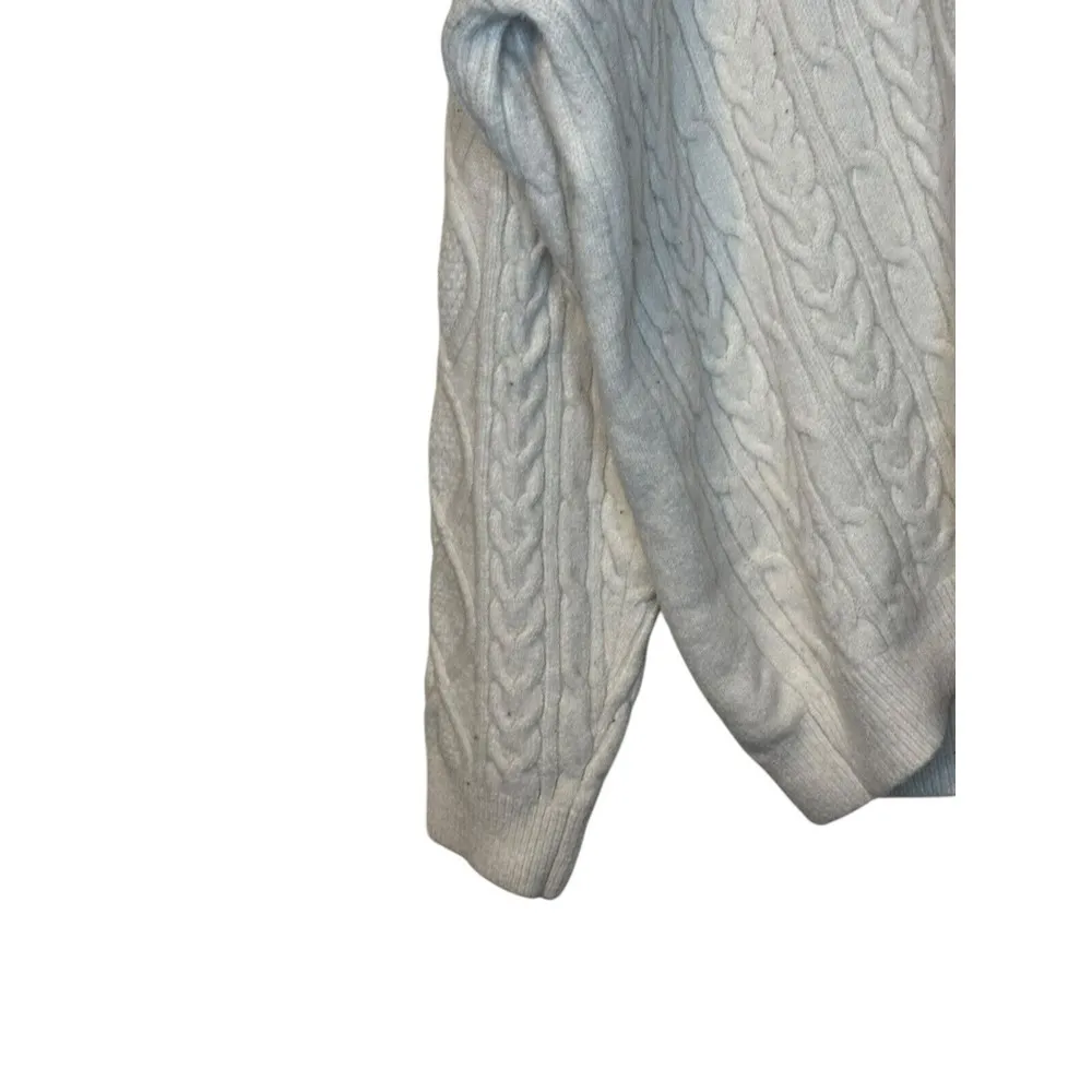 Aelifric Eden Women's Sweater Cable Knit Pullover Long Sleeve Oversized White XL - Image 3