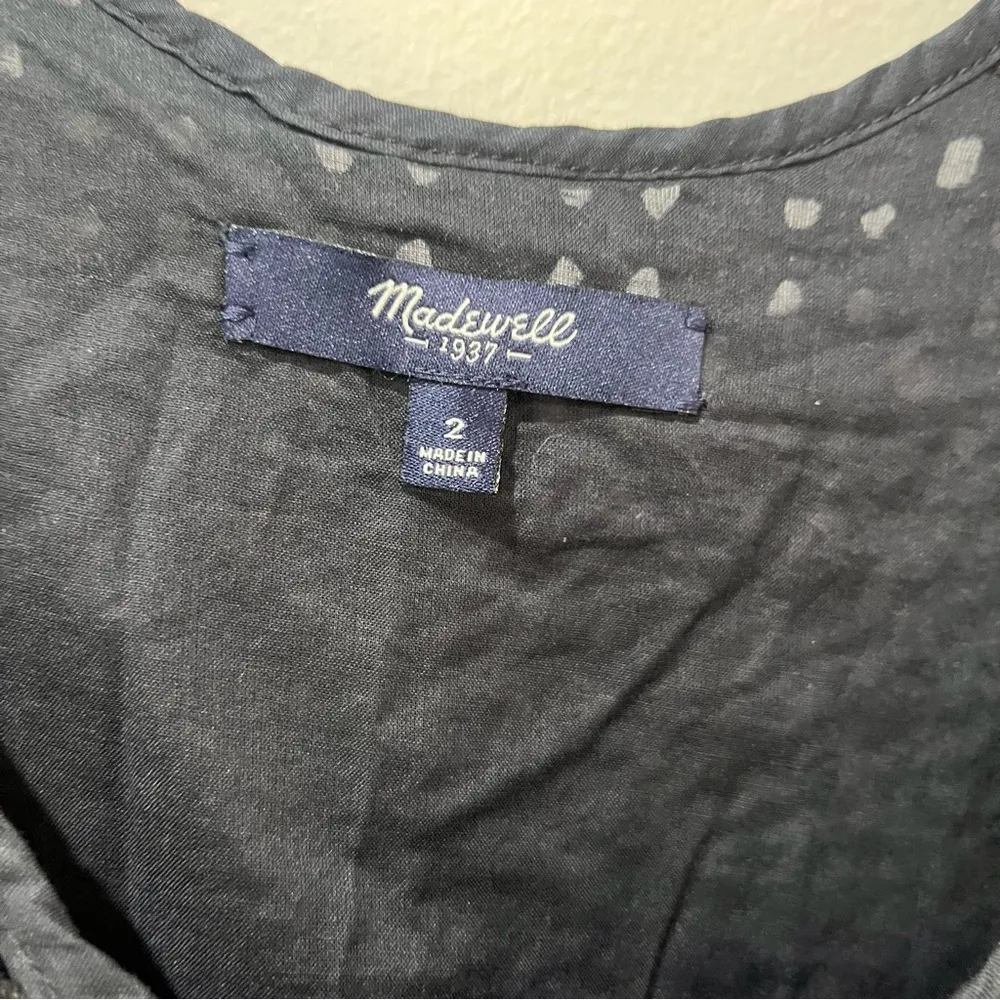 Womens Madewell black Eyelet Dress Zipper Lined 100% Cotton Sleeveless small - Image 8