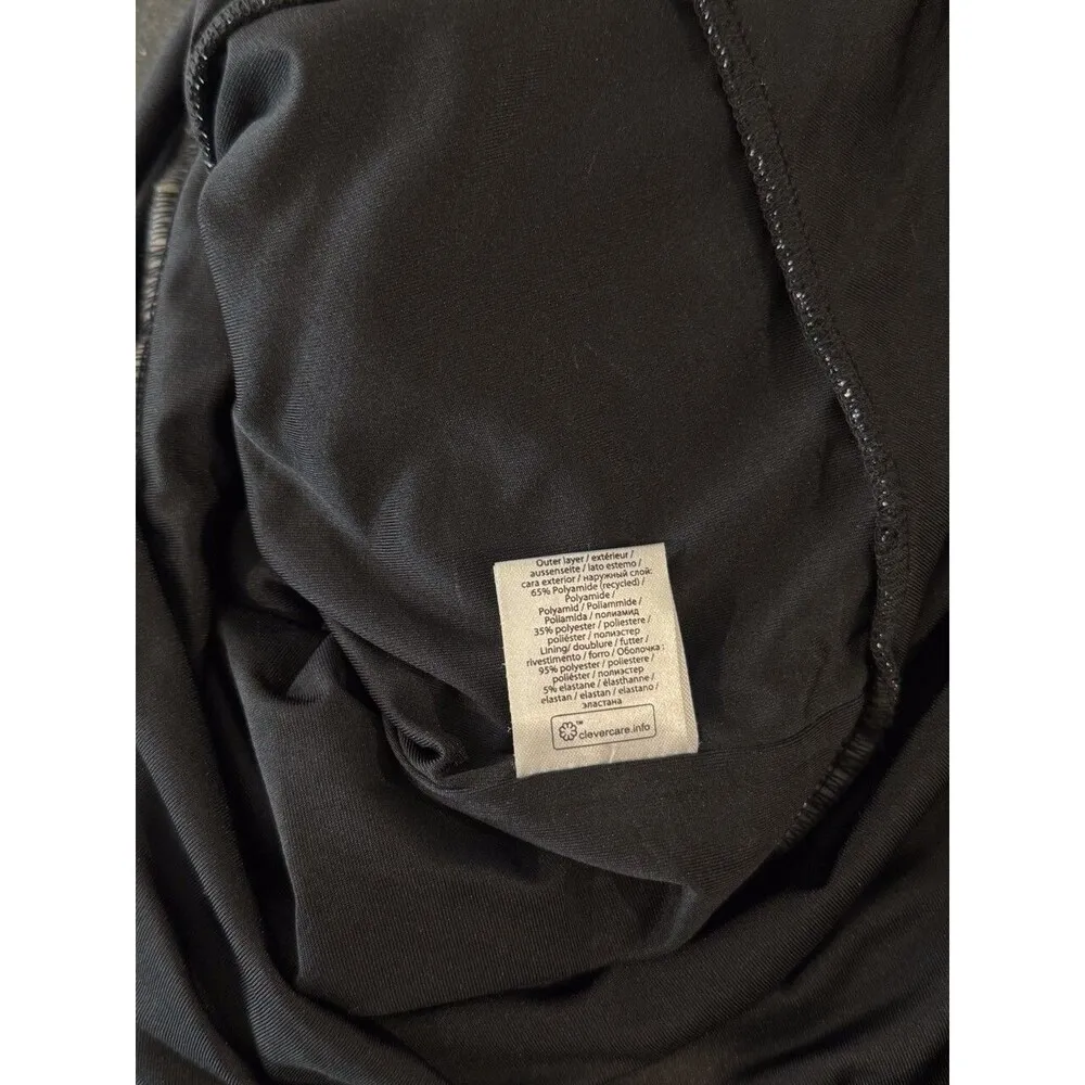 ROTATE Birger Christensen Women Dress Black Metallic Midi V Neck Fit Flare Small - Image 12