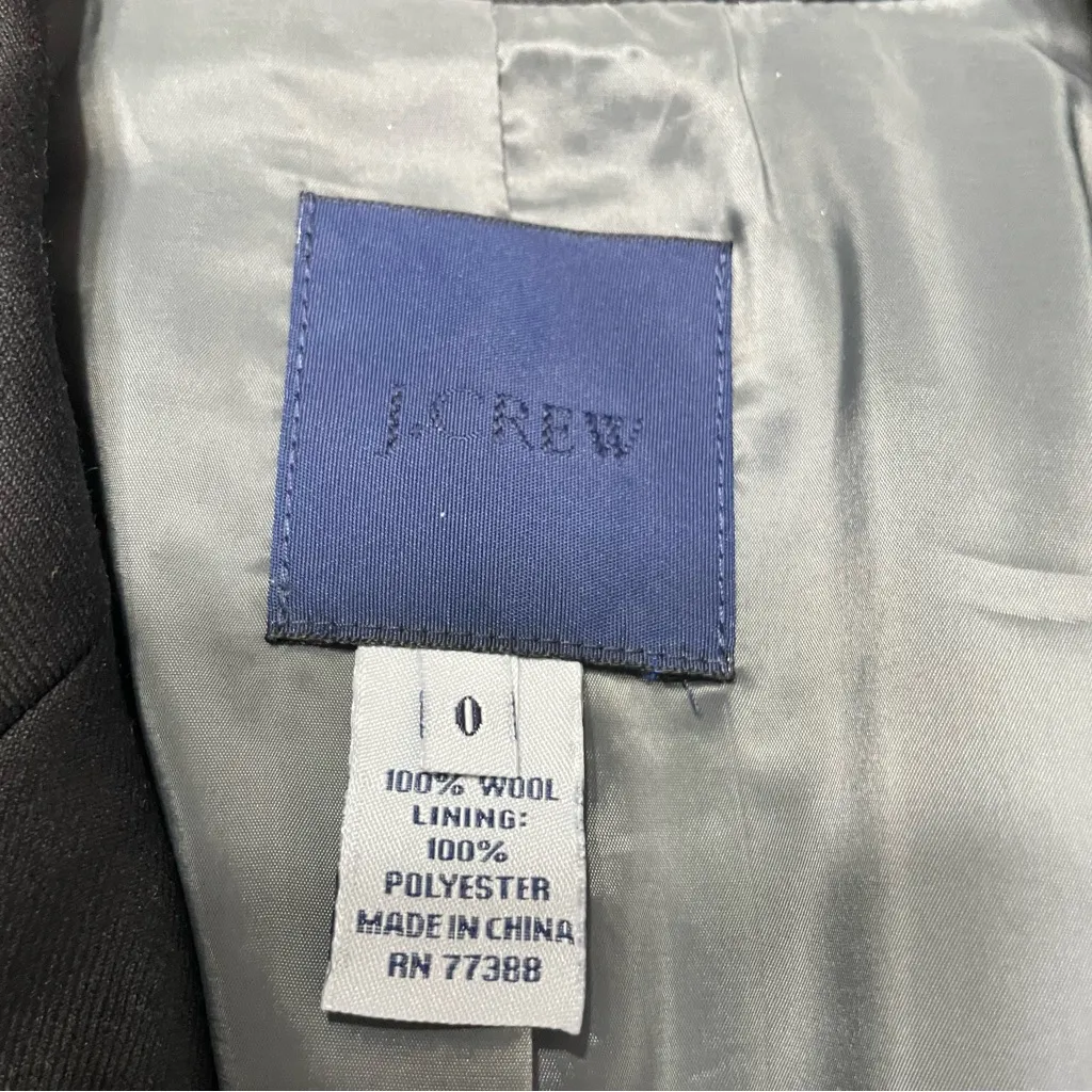 J. Crew Wool Super 120s Double Breasted Peak Blazer City Fit Pants Suit Womens 0 - Image 5