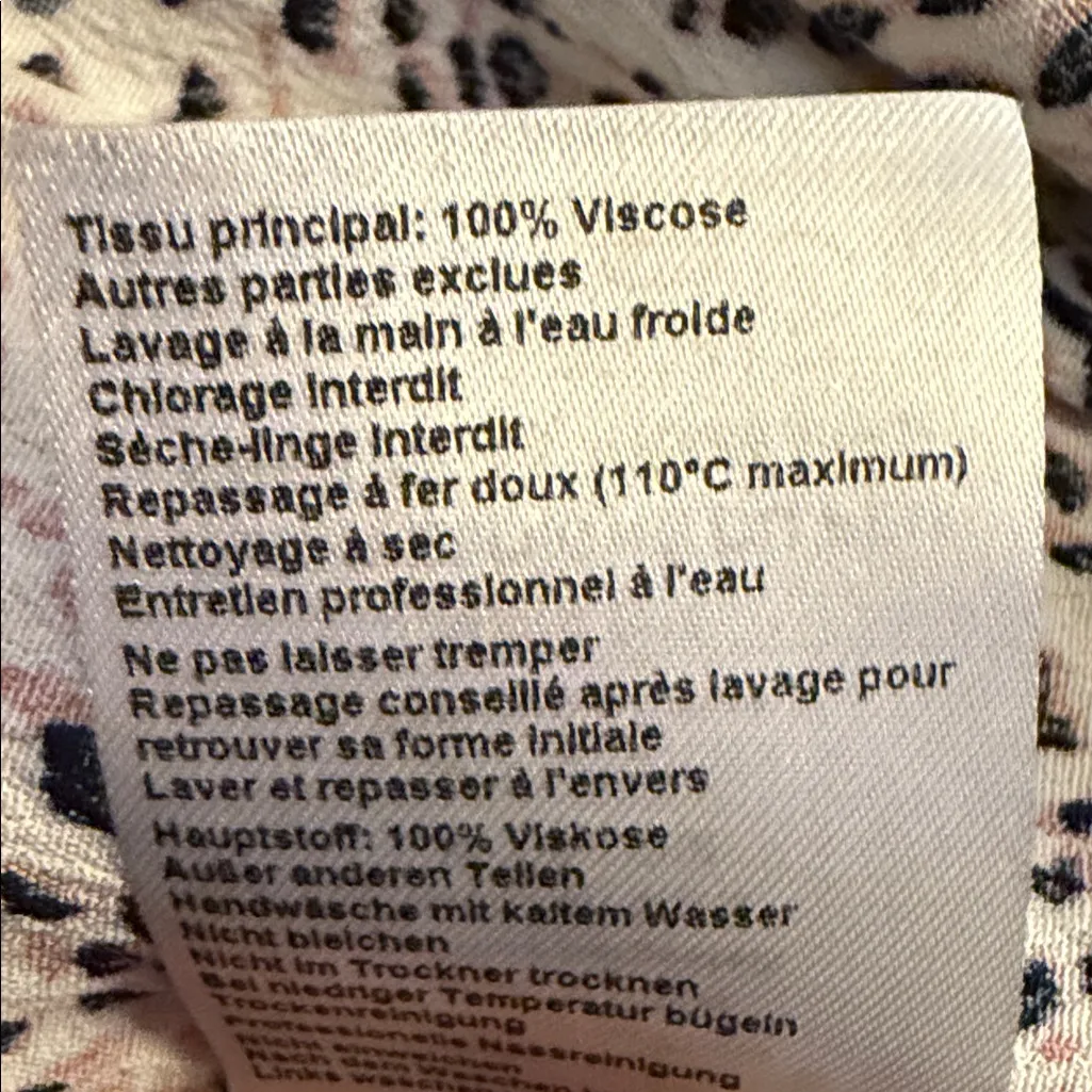 Ba&ah Ivika Midi Dress Neutral Abstract Print Tiered Boho Size Small - Image 9