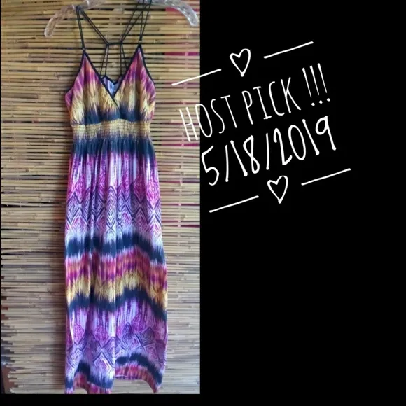 Currants LJ Tie Dye Triangle Top Maxi Dress Yellow Size undefined - Image 2