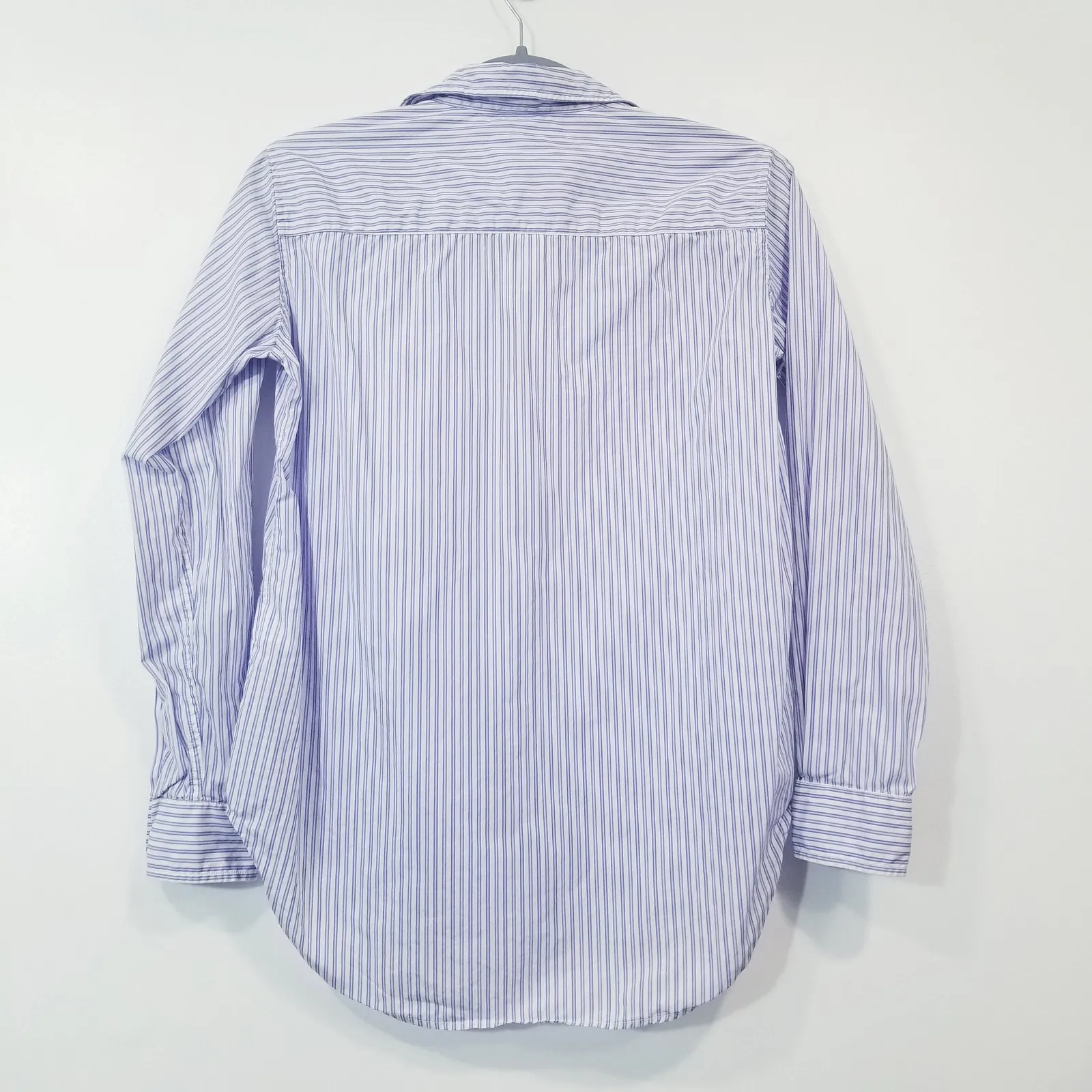 Frank & Eileen 100% Cotton Striped Button Front Shirt Woven in Italy - Image 2