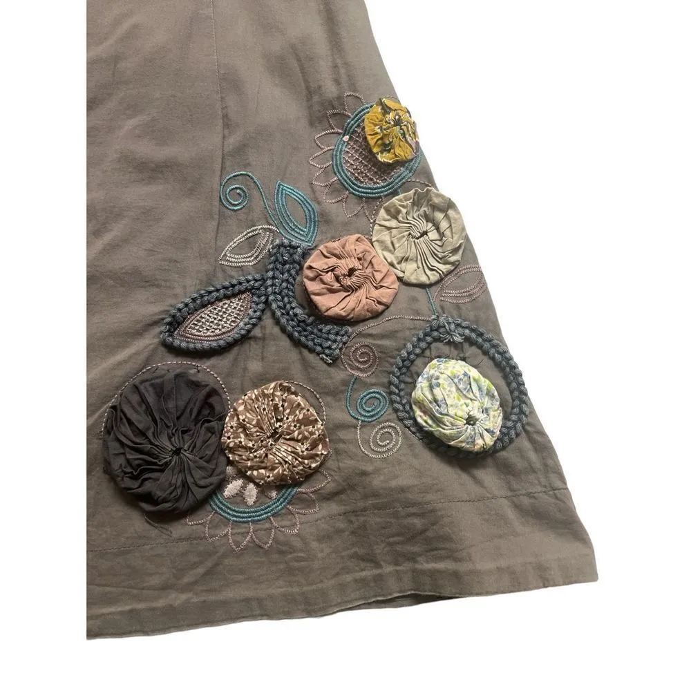 Lulumari tunic top gray with embellishments sz Large - Image 4