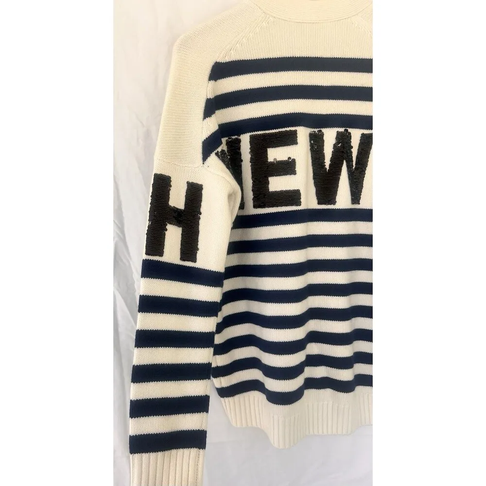 MAJE Murmur Embroidered Wool Blend Cardigan Ecru Thick Open Front Size 1 Small - Image 13