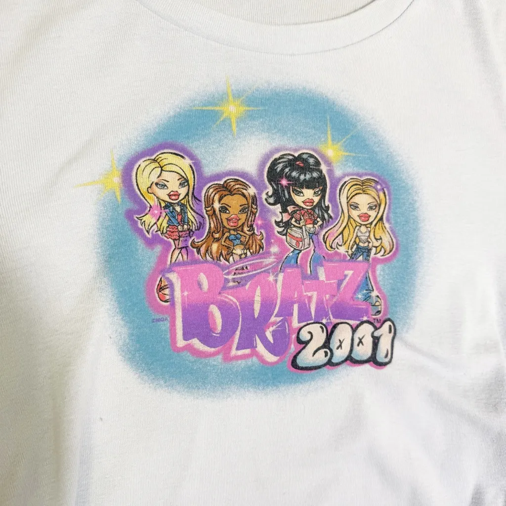 Bratz Y2K Graphic Logo‎ Long Sleeve Cinched Top size L Blue - Image 3