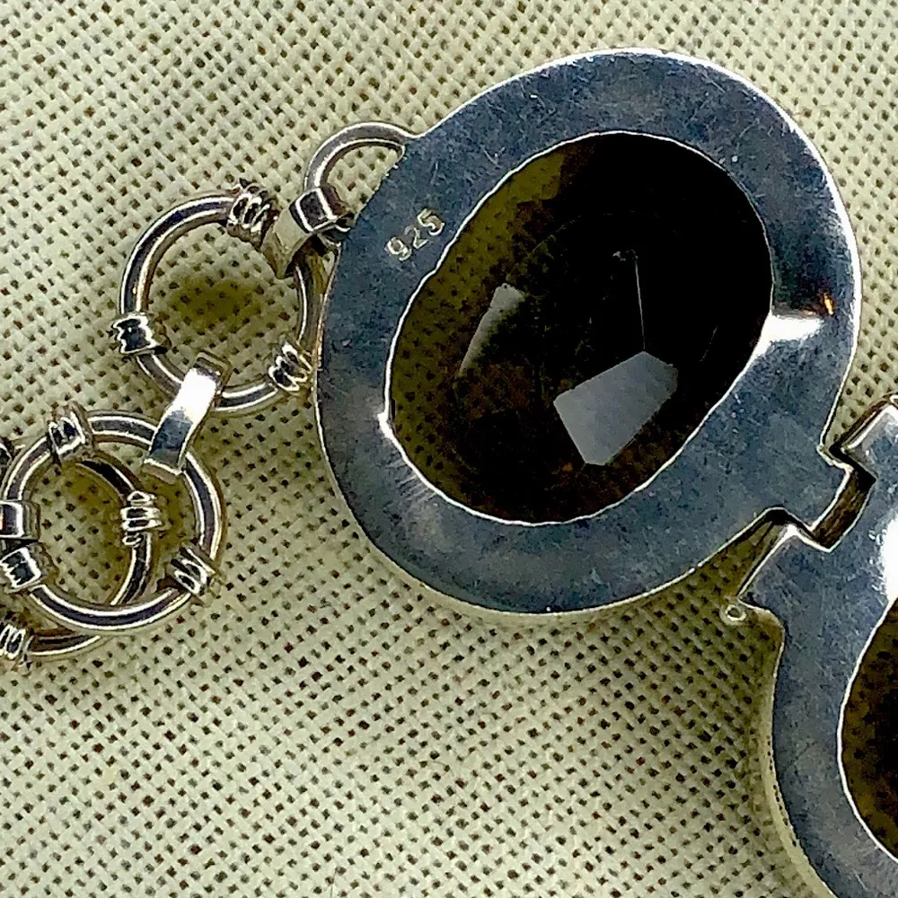 Sterling Silver Ross Simons Oval Faceted Smoky Topaz Toggle Bracelet - Image 11