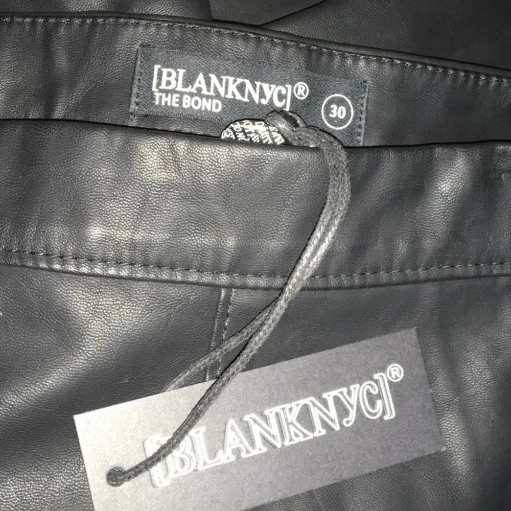 Blank NYC Vegan Leather Pants Ankle Moto Zipper Faux Black NWT 30 - Image 8