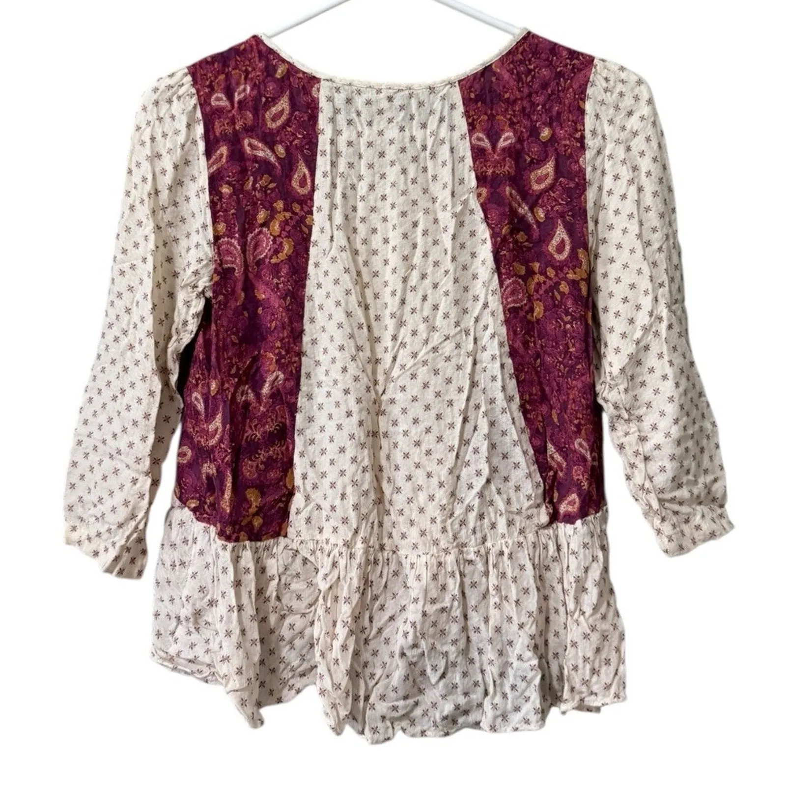 Free People Pennies Sequel Embroidered Babydoll Top SizeXS Hippie Boho Cottage - Image 2