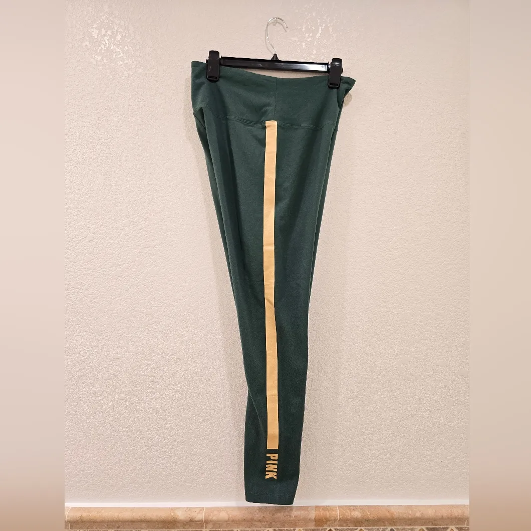 Victoria's Secret PINK Cotton Leggings Green Gold Size XL - Image 3