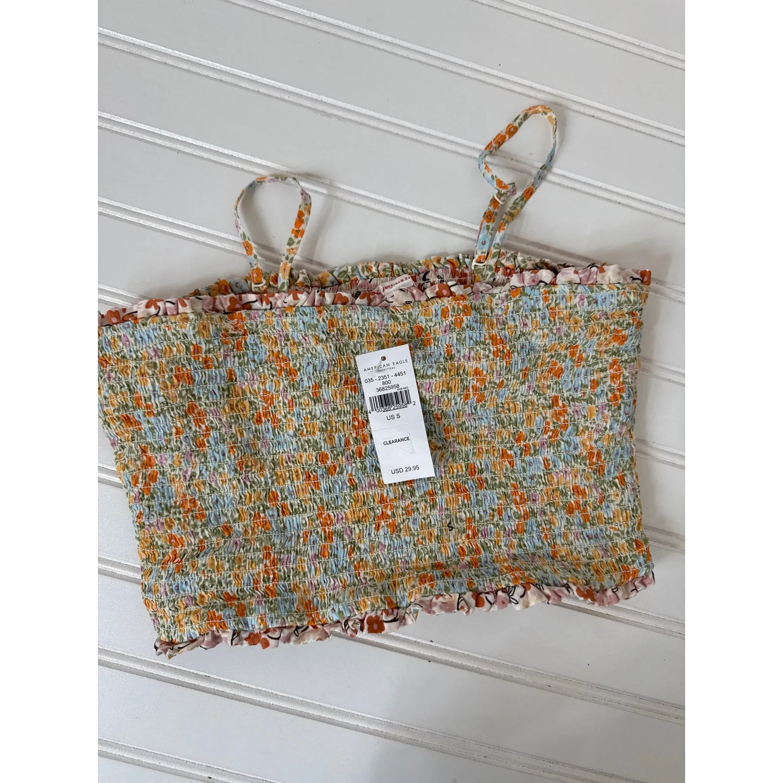 American Eagle Lot of 4 - Cropped Top Ruffled Tank & Smocked Shorts Bundle Sz S - Image 6