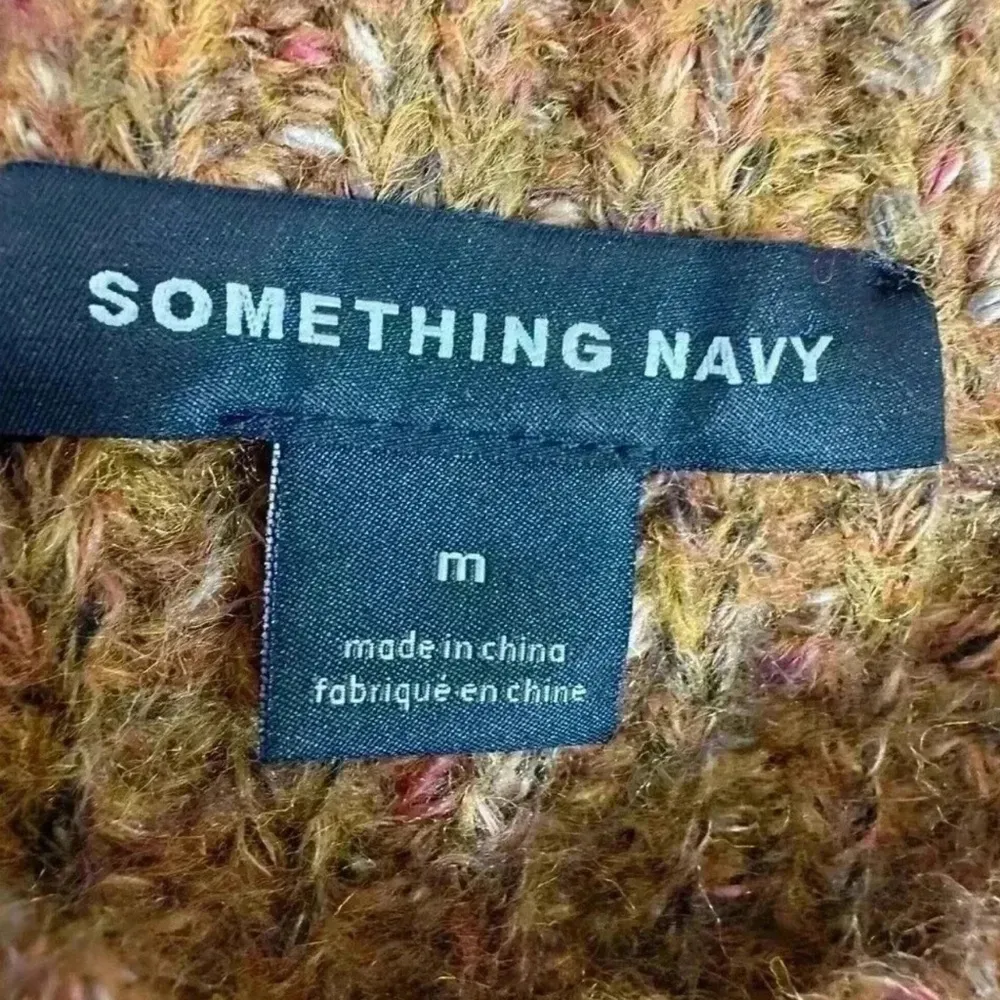 Something Navy Brown Long Sleeve cozy sweater 
size Medium - Image 4