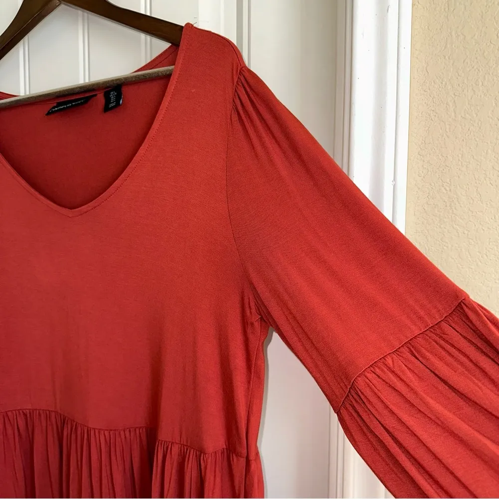 Cynthia Rowley, burnt orange, tiered dress women large - Image 4