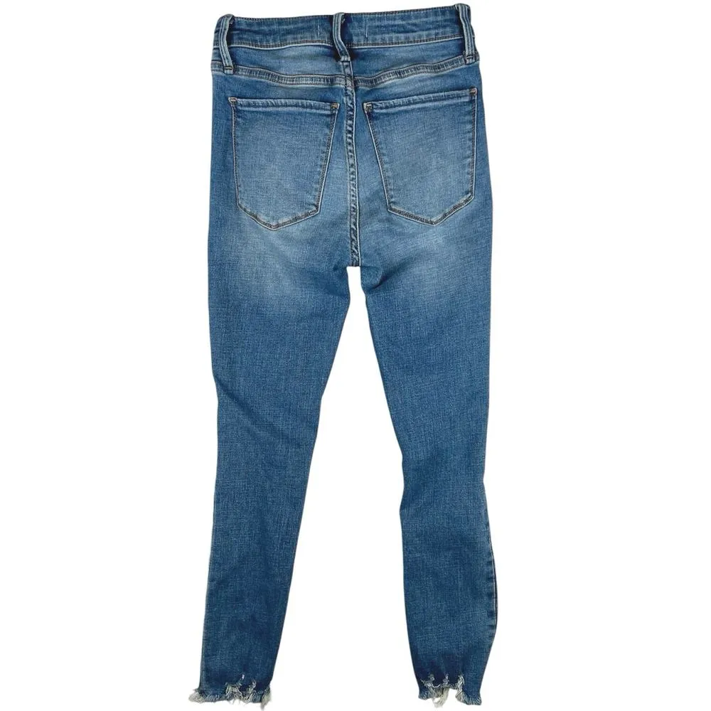 Abercrombie & Fitch Womens Blue Distressed High Rise Super Skinny Denim Jeans 24 - Image 2