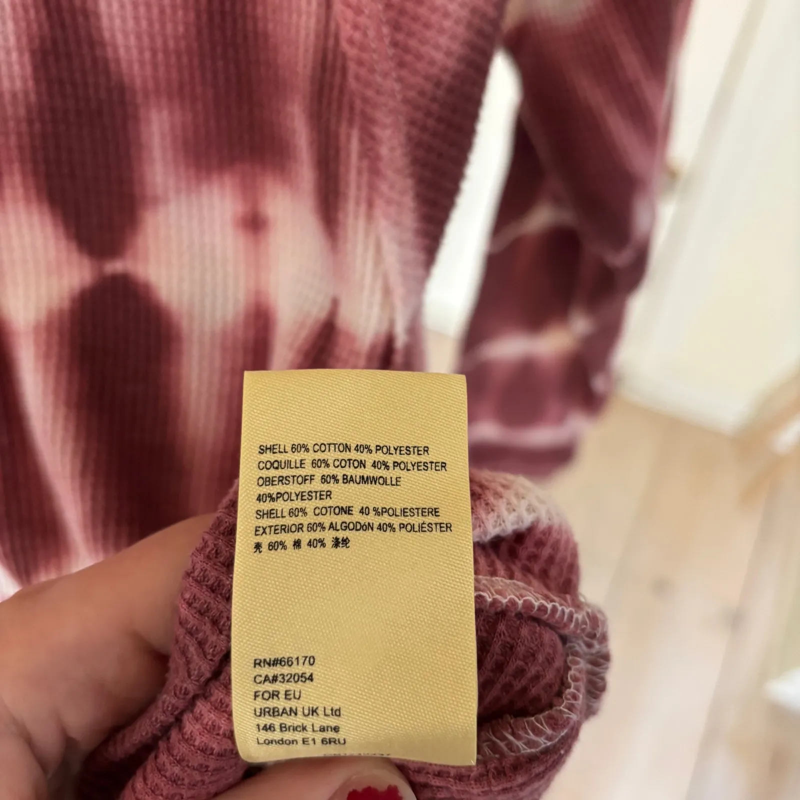 Anthropologie Pilcro EUC Women's Angie Wine Cowl Neck Waffle Knit Tie Dye Top XS - Image 5