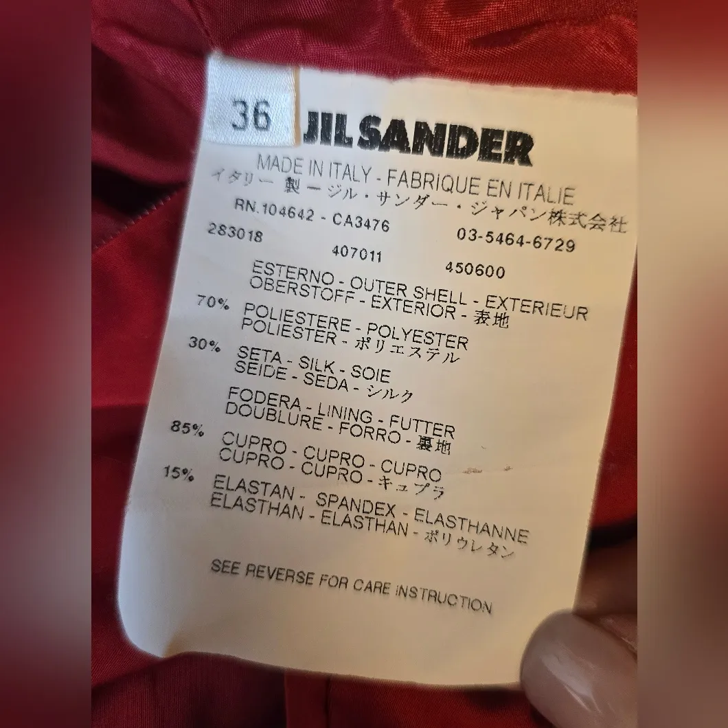 Jil Sander Red Silk Bow Dress sz 36 IT‎ Made in Italy - Image 5