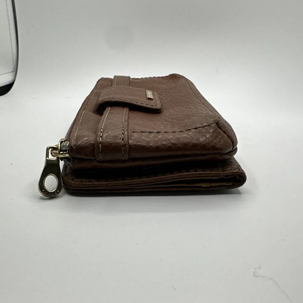 RELIC  brown wallet organizer snap zipper compartment slots EUC - Image 5