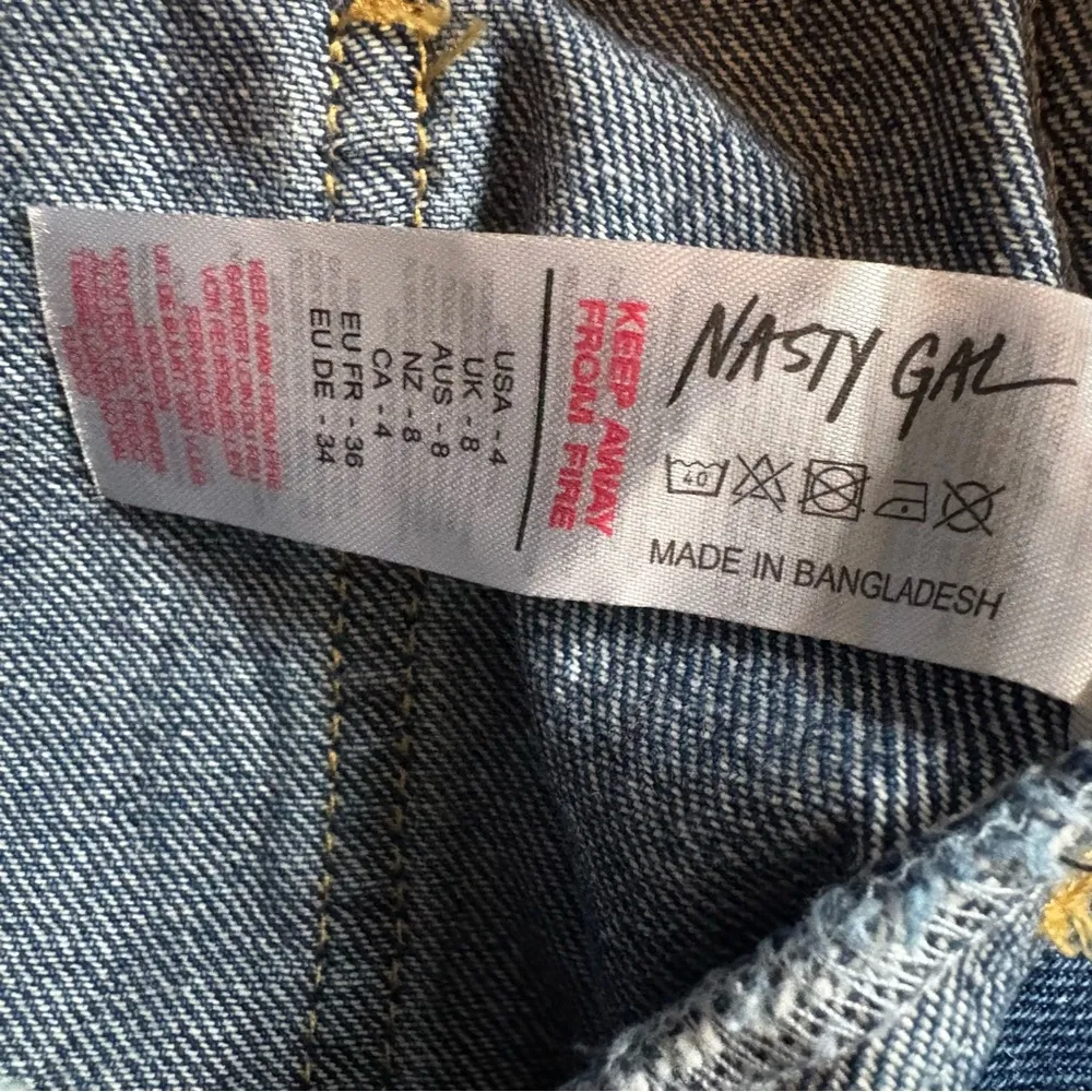 Nasty Gal Denim Contrast Hem Straight Jeans, Sz 4 - Image 14