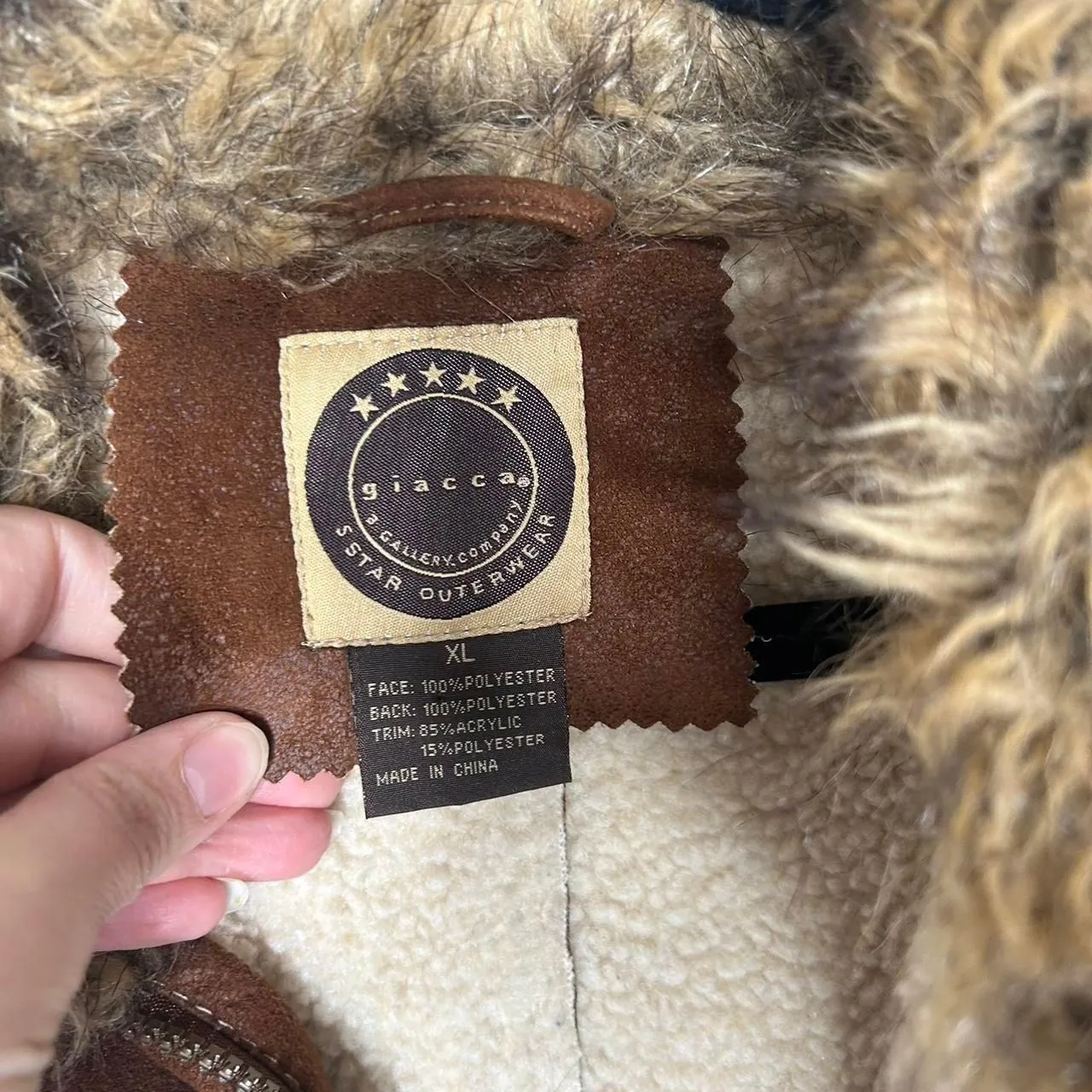 Vintage y2k 2000s Giacca Faux leather afghan penny Lane inspired jacket XL - Image 5