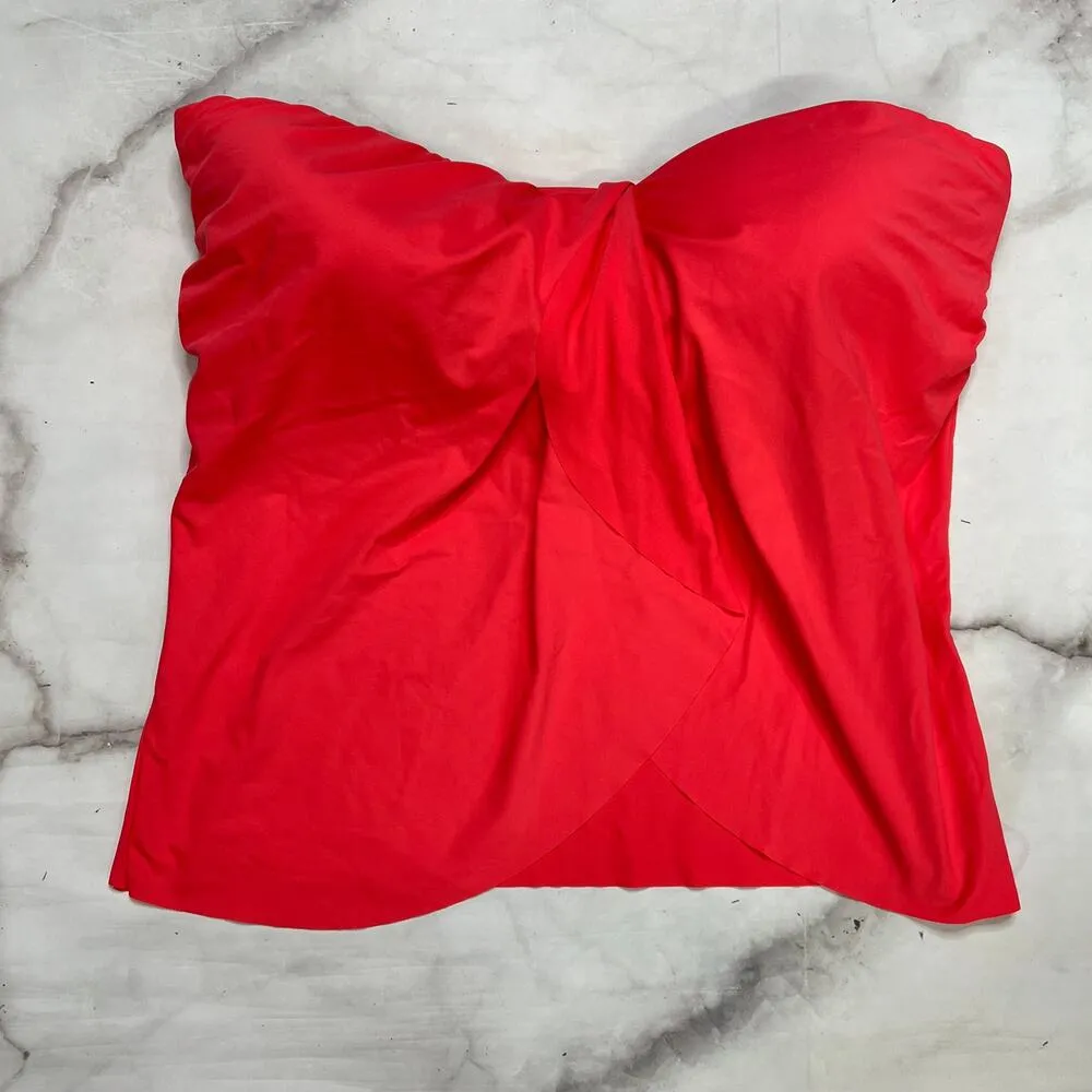 Vince Camuto Draped Bandini Top Size M Watermelon Red/Pink New - Image 2