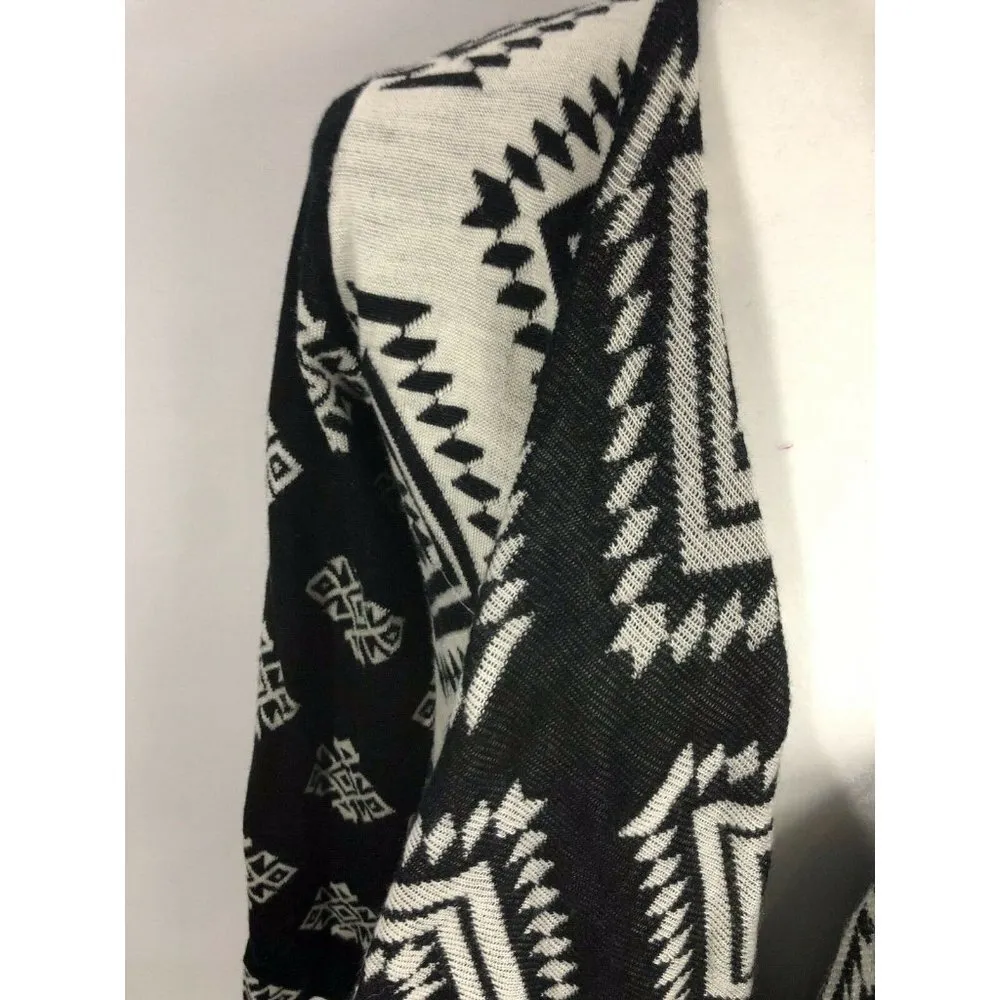 Charlie Paige Cascade Cardigan black white tribal print size S/M open front - Image 2