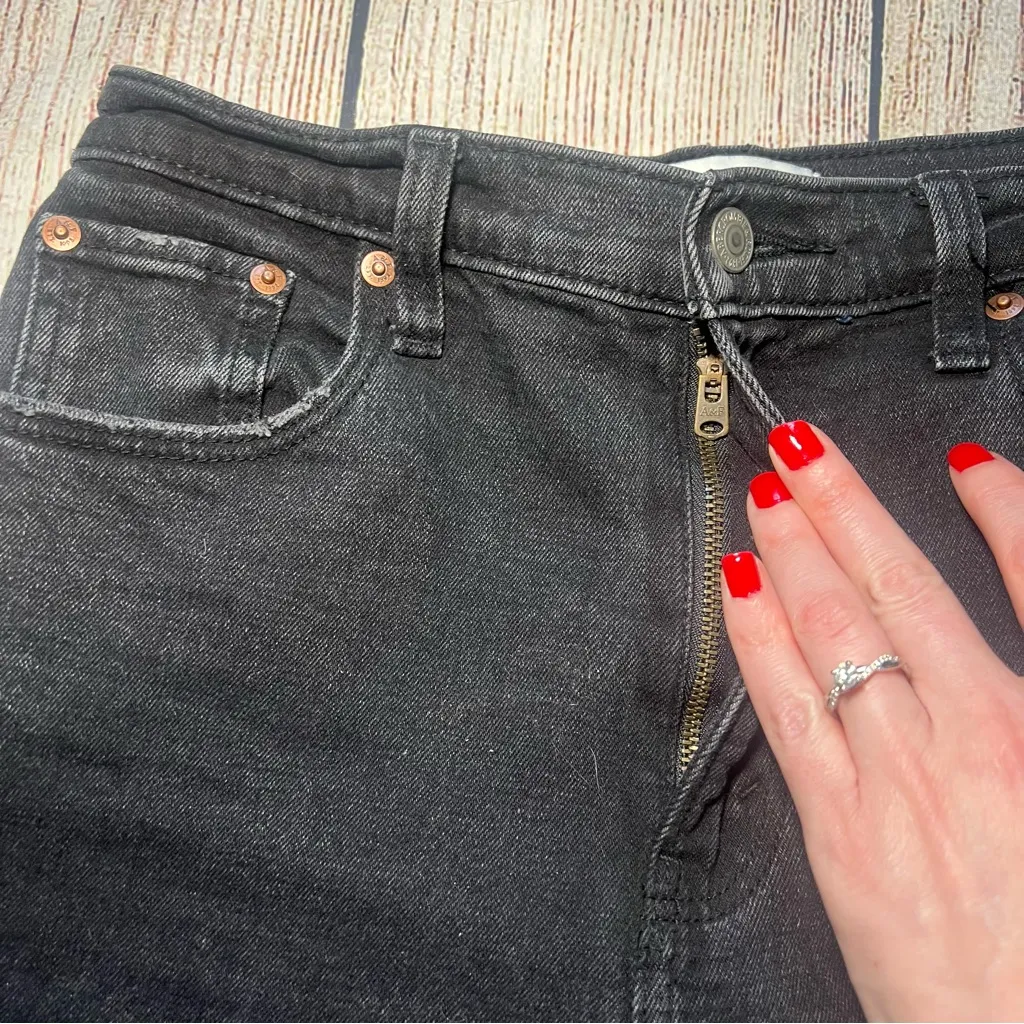 Abercrombie & Fitch Womens 27‎ Faded Black Ultra High Rise Straight Ankle Jeans - Image 4