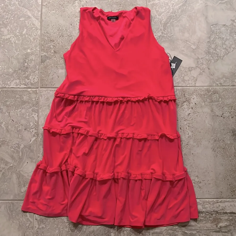 NWT Tommy Hilfiger Tiered Ruffle Shift Dress, Pink New w/Tag Retail $100 - Image 3