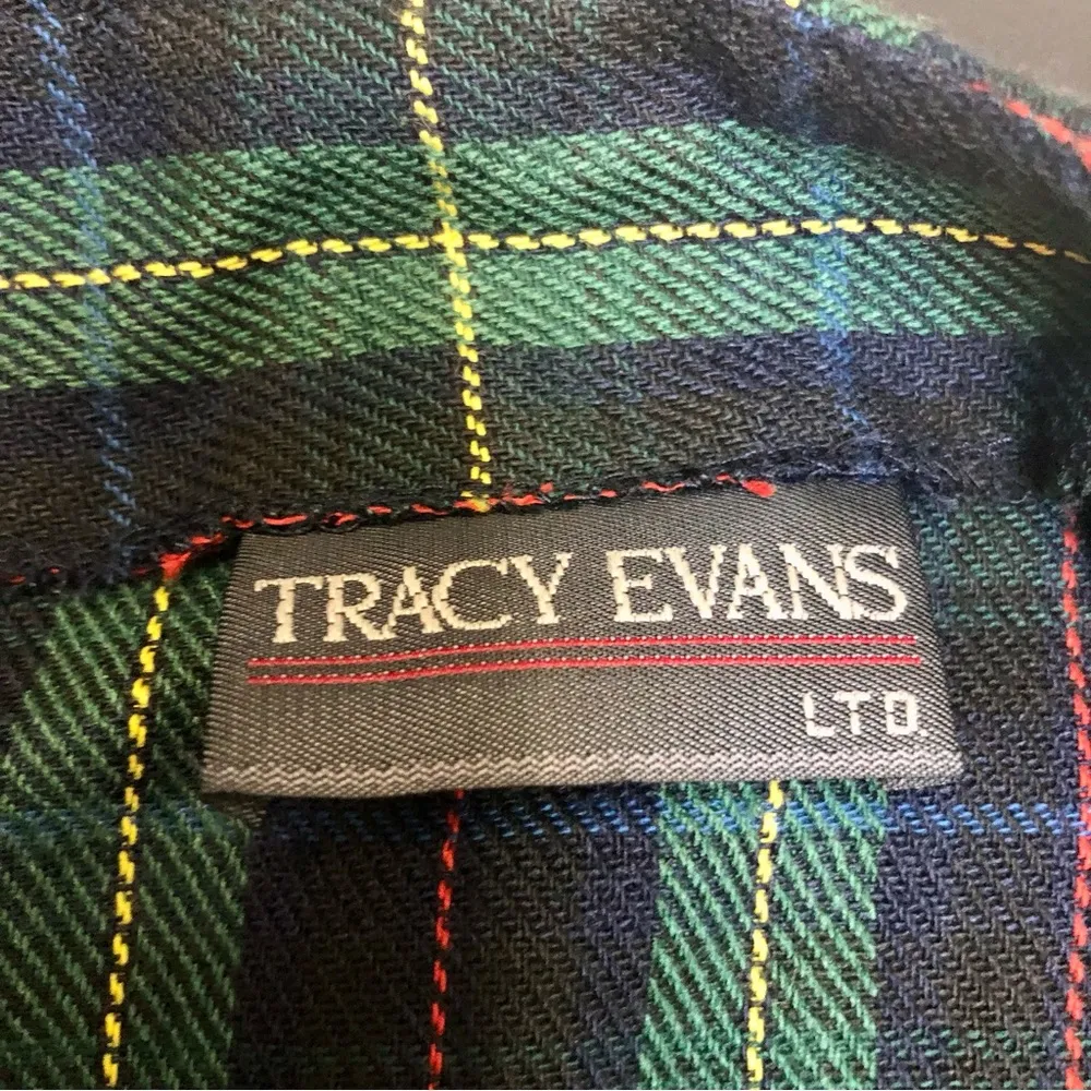 Vintage 90s  Plaid Mini Wrap Mini Navy Green Academia School Girl szS - Image 5