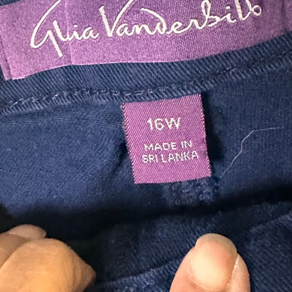 Gloria Vanderbilt 16W Amanda Jeans Straight Leg Navy Casual Denim Classic - Image 8