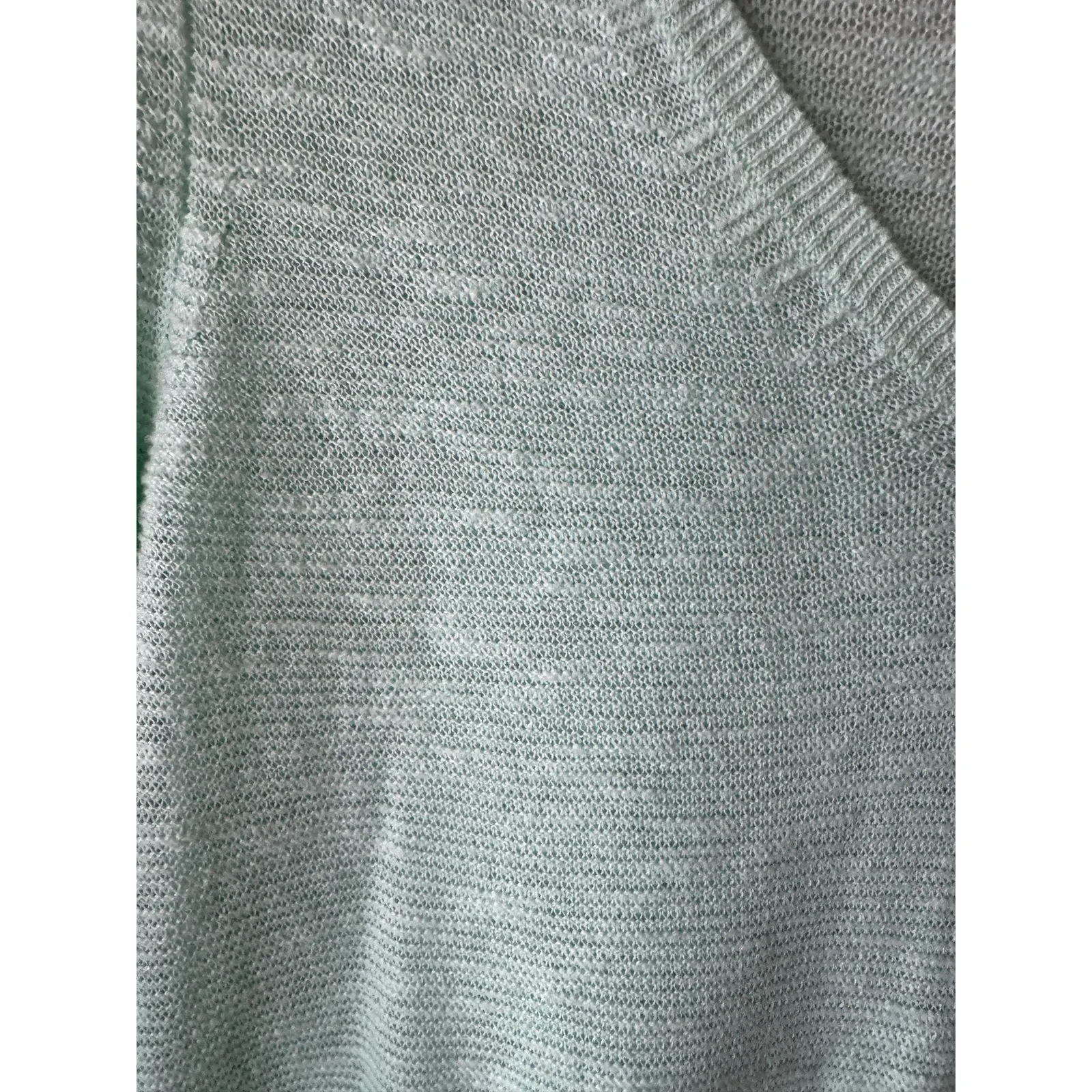 Eileen Fisher Organic Linen/ Cotton Seafoam Blue Summer Sweater - Petite - Image 4