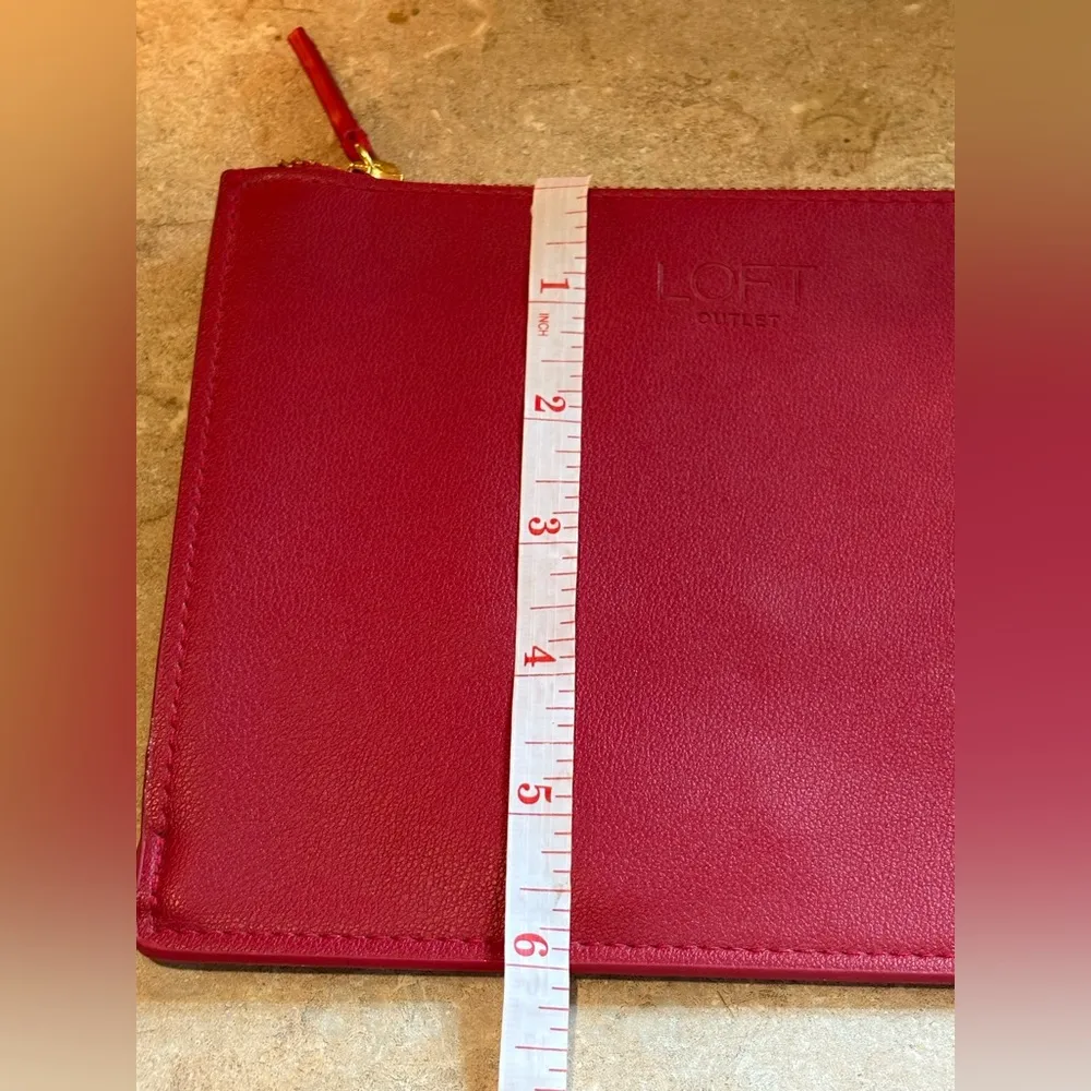 Loft Outlet Faux Leather Clutch Purse Bag Red NWOT - Image 7