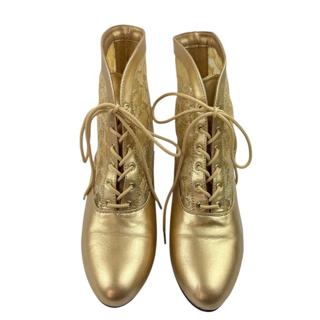 *Pleaser Funtasma Dame Boots Womens 9.5? Gold Lace Victorian Gilded Age Cosplay Size undefined - Image 2
