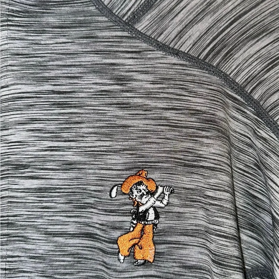 Level Wear Oklahoma State Cowboys Full Zip Athletic Performance Track Jacket Gray Size M - Image 4