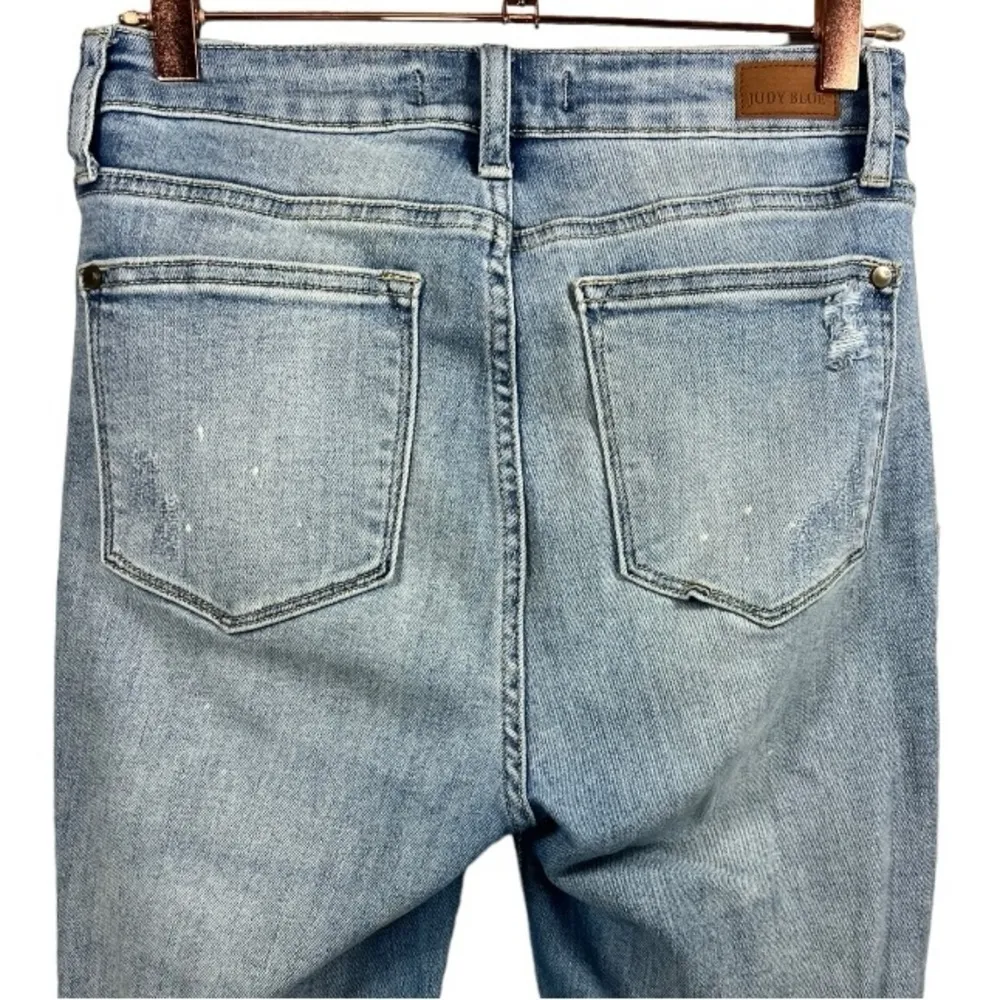 Judy Blue High‎ Rise Distressed Skinny Jeans Size 27 Denim Casual Stretchy Comfy - Image 8