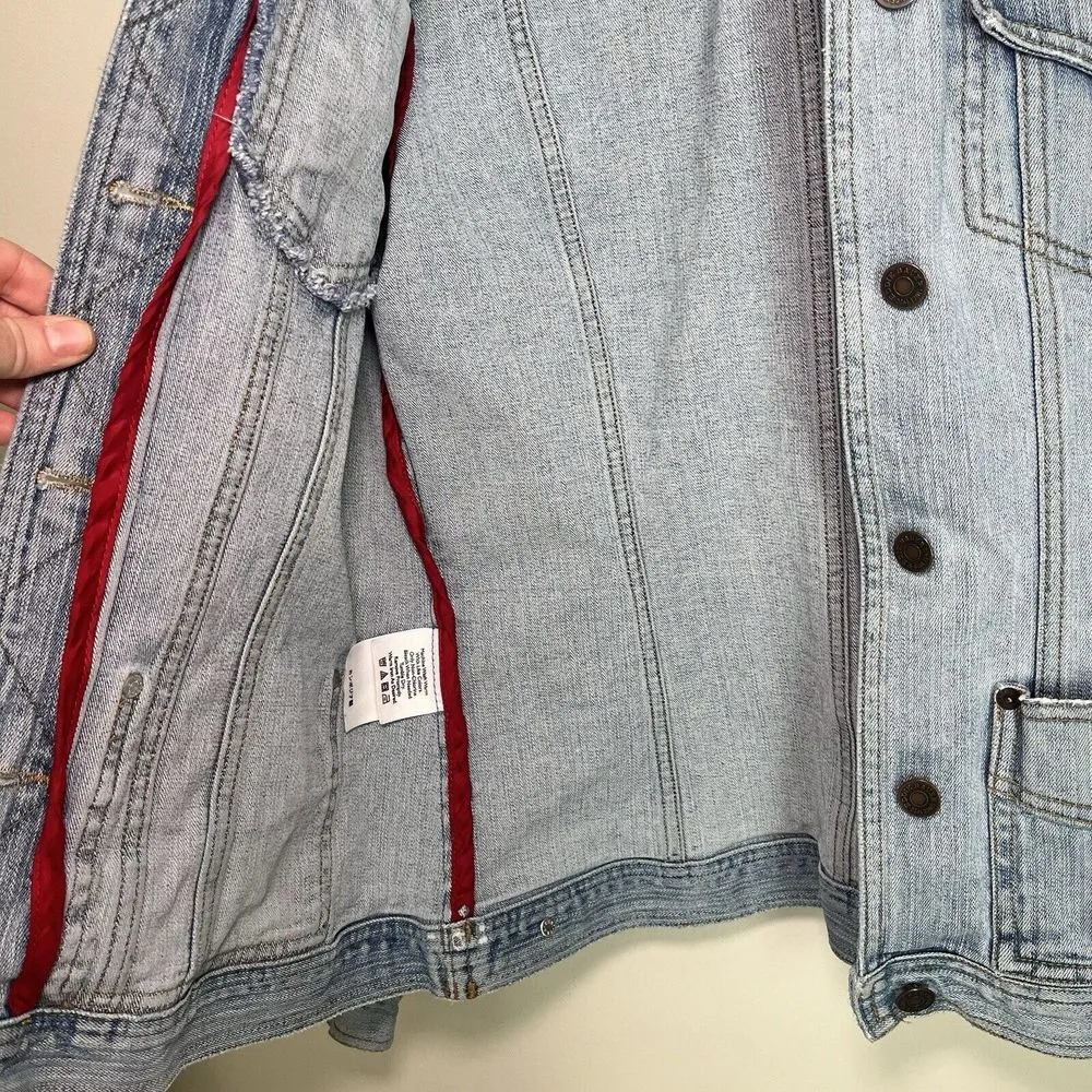 Vintage Eddie Bauer 20 Metal Button Blue Denim Jean Jacket Women Medium Top Auth - Image 7