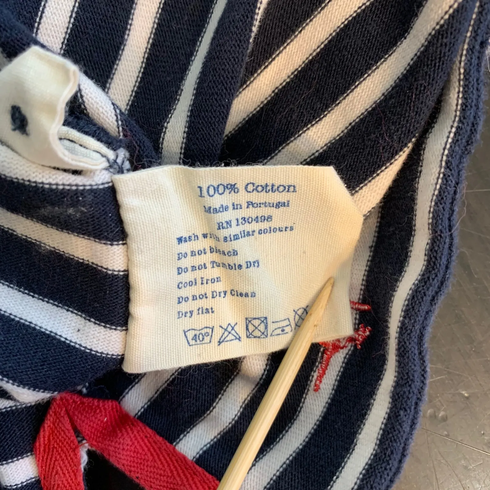 Jack Wills Striped Boat Neck 3/4 Sleeve Tunic Top Navy White Red US 6 Breton - Image 10