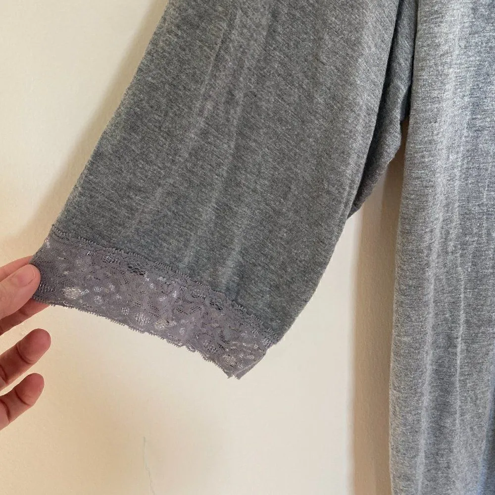 Bump In The Night Drape Tie Waist Robe Gray Size Extra Large Gray - Image 3