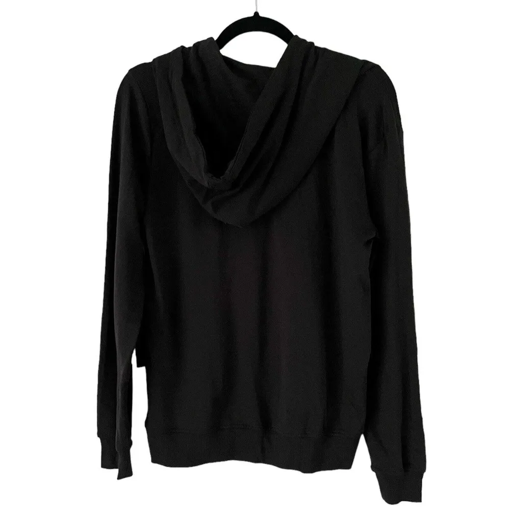 NWT Karl Lagerfeld Paris Black Studded Spell Out Pullover Hoodie Sweatshirt XS - Image 2